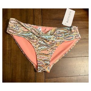 Athleta aqualuxe print twist swim bottom.